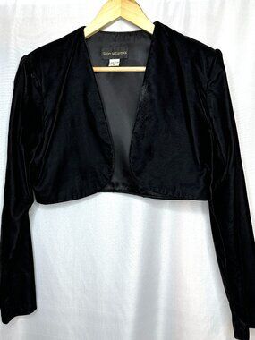 VTG Scott McClintock Black Velvet Bolero Shrug, Medium Formal Fairy Made in USA